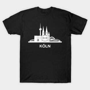 Köln Skyline, white T-Shirt